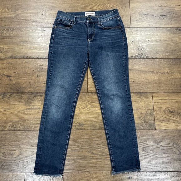 Driftwood Jeans Women 27 Jackie Ankle Crop Fray Raw Hem‎ Medium Wash Stretch - Picture 1 of 15